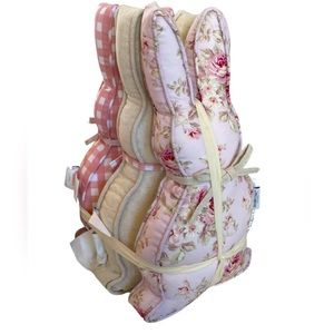 NEW Shabby Chic Seasonal Decorative Floral Check Easter Bunny Pillows Set of 3